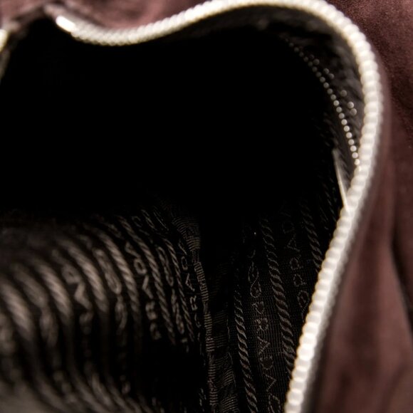 Prada Brown Suede Shoulder Bag - Picture 6 of 9
